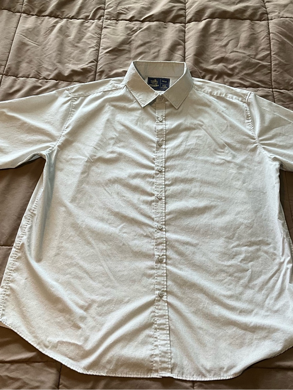 Men’s Rugby University Men's Short Sleeve White Polka Dot Size 3XLB